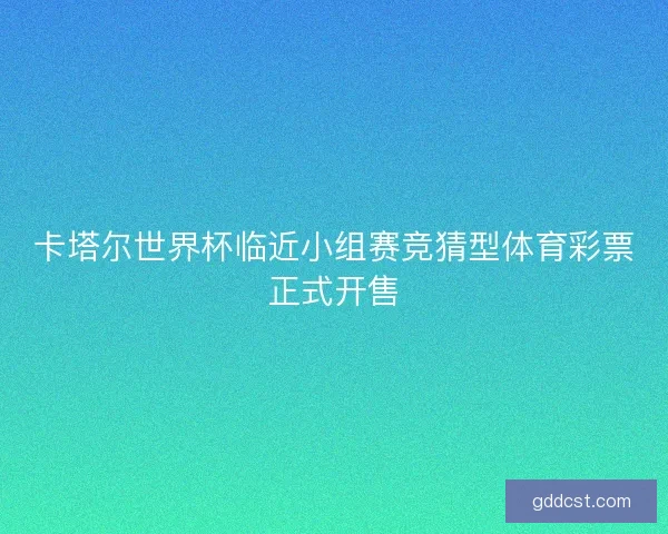 卡塔尔世界杯临近小组赛竞猜型体育彩票正式开售